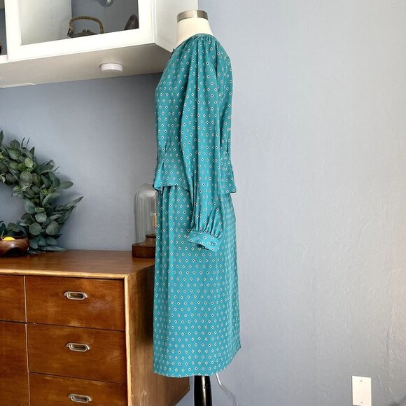 Vintage 80's Jeannene Booher for Maggy London Silk Skirt Blouse Suit Set - Picture 3 of 10